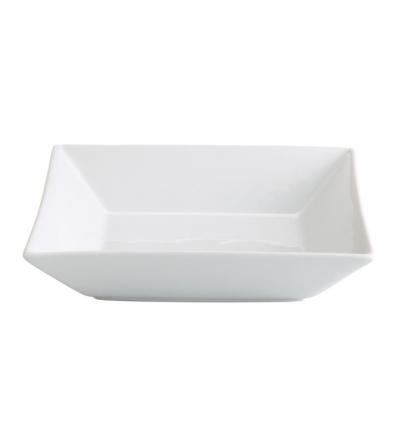 Plato hondo cuadrado porcelana Blanco Ming Ventana 20X20X4 CM. B1225 (6 unidades)