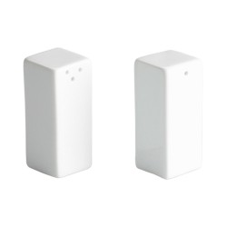 Salero y pimentero cuadrado porcelana Ming Ventana 2.5X2.5X6 CM. B1435 (48 unidades, cada unidad es un juego de salero y pimente