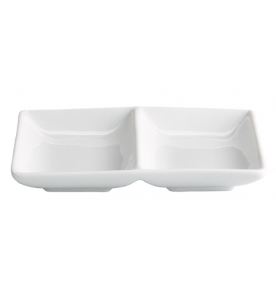 Double Porcelain compartment tray Ming compartmentalized 16x12x2.5 cm. B1486V (6 units)