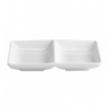 Bandeja doble compartimento porcelana Blanco Ming Compartimentado 16x12x2,5 cm. B1486V (6 unidades)