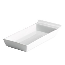 Bandeja rectangular con asa porcelana Blanco Ming Ventana 16X9X3.8 CM CM CM. B1610 (6 unidades)