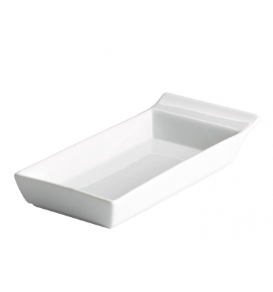 Bandeja rectangular con asa porcelana Blanco Ming Ventana 16X9X3.8 CM CM CM. B1610 (6 unidades)