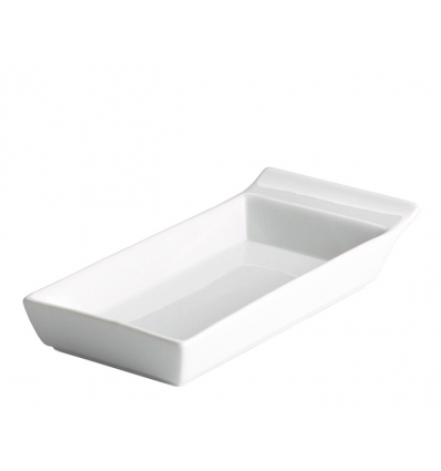 Bandeja /rabanera rectangular con asa porcelana Blanco Ming Ventana 12X9X3.8 CM. B1611 (6 unidades)