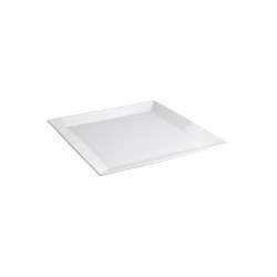 Plato postre cuadrado porcelana Blanco Ming Ventana 21X21X2 CM. B1637 (6 unidades)