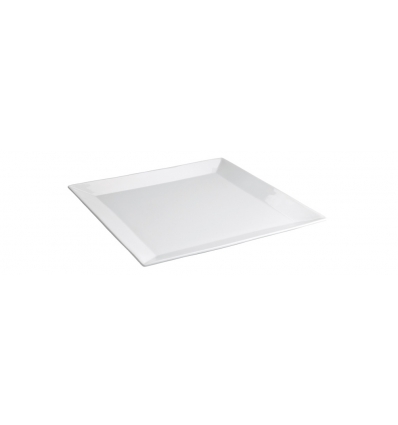 Plato postre cuadrado porcelana Blanco Ming Ventana 21X21X2 CM. B1637 (6 unidades)