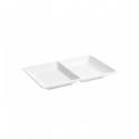 Bandeja doble compartimento porcelana Blanco Ming Compartimentado 20x13x2 cm. B1922 (6 unidades)