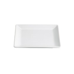 Plato para aperitivo mini cuadrado porcelana Blanco Ming Ventana 9X9X1 CM.. B2077R (12 unidades)