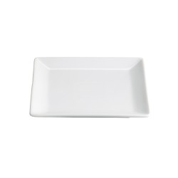 Plato para aperitivo mini cuadrado porcelana Blanco Ming Ventana 12X12X1.5 CM.. B2078V (6 unidades)