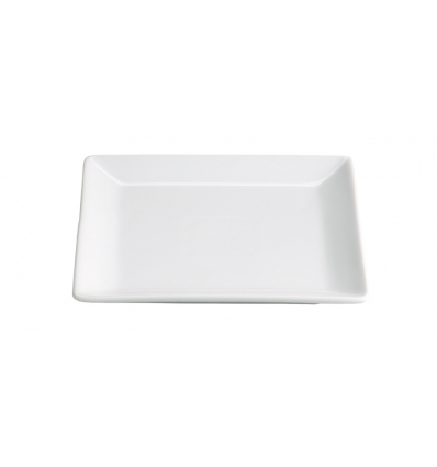 Plato para aperitivo mini cuadrado porcelana Blanco Ming Ventana 12X12X1.5 CM.. B2078V (6 unidades)