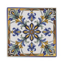 Plato llano cuadrado decorado Bizancio Ming II 26.5x26.5x2.5 cm. B2765Y1  (6 unidades)