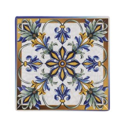 Plato llano cuadrado decorado Bizancio Ming II 24x24x2 cm. B2974Y1 (6 unidades)