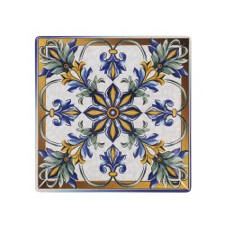 Plato postre cuadrado decorado Bizancio Ming II 21x21x2 cm. B2975Y1 (6 unidades)