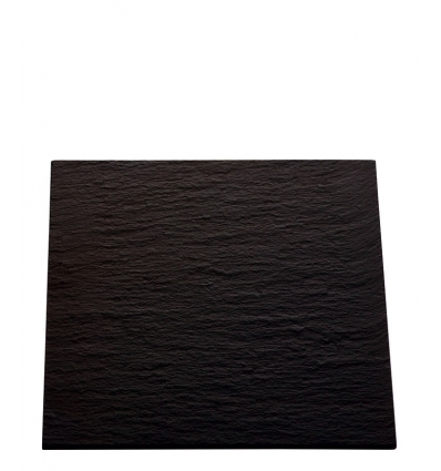Plato cuadrado de pizarra natural África 25x25x0,6 cm. B2582(4 unidades)