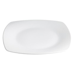 Plato presentación cuadrado porcelana Blanco Kenia 30X30X3.5 CM. B2366  (3 unidades)
