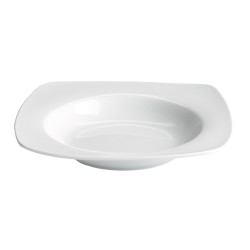 Plato hondo cuadrado porcelana Blanco Kenia 23X23X4CM. B2367 (6 unidades)