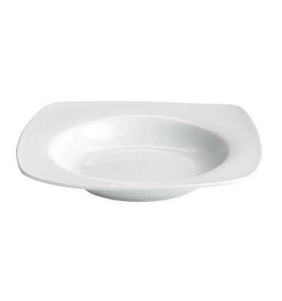 Plato hondo cuadrado porcelana Blanco Kenia 23X23X4CM. B2367 (6 unidades)