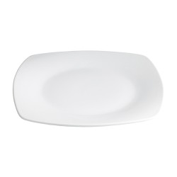 Plato llano cuadrado porcelana Blanco Kenia 26X26X4CM. B2368 (6 unidades)