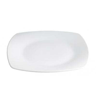 Plato llano cuadrado porcelana Blanco Kenia 26X26X4CM. B2368 (6 unidades)