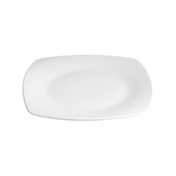 Plato postre cuadrado porcelana Blanco Kenia 21X21X2.5 CM. B2369 (6 unidades)