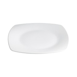 Plato llano cuadrado porcelana Blanco Kenia 24.5X24.5X3 CM. B2590 (6 unidades)