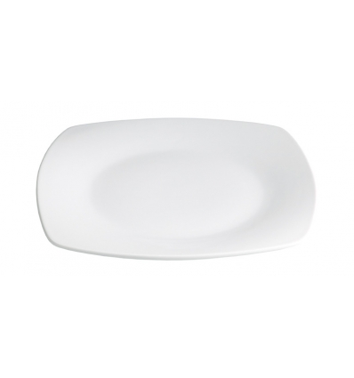 Plato llano cuadrado porcelana Blanco Kenia 24.5X24.5X3 CM. B2590 (6 unidades)