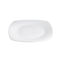 Plato postre cuadrado porcelana Blanco Kenia 19x19x2 CM. B4127 (6 unidades)