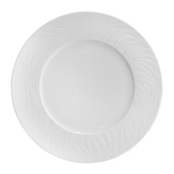 Plato postre porcelana Blanco con borde relieve Waves 21,5 cm. B229 (12 unidades)