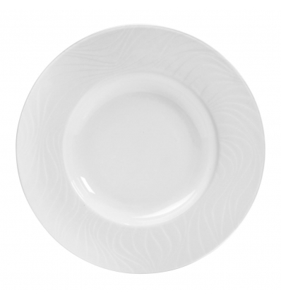 Plato hondo porcelana Blanco con borde relieve Waves 23 cm. B231 (12 unidades)