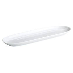 Bandeja rectangular estrecha de porcelana Blanco Baguete 33X10X2 CM.. B1925 (6 unidades)