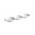 Bandeja triple compartimento redondo porcelana Blanco Ming Compartimentado 29x9x2.5 cm. B2703 (6 unidades)