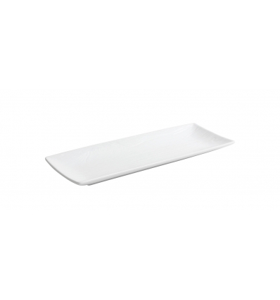 Bandeja rectangular de porcelana Blanco Bosco 30x11x2 cm. B3315 (6 unidades)