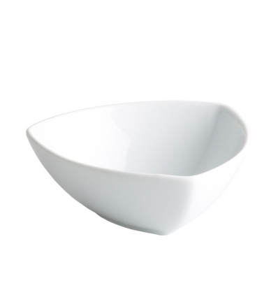 Bol mini triangular de porcelana Blanco 12.5 CL. 9X9X4 CM. B1428 (120 unidades)