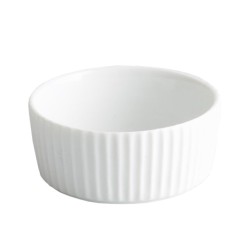 Bol mini estriado de porcelana Blanco 5 CL.Ø 6X2.5 CM.. B2198 (192 unidades)