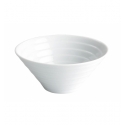 Bolus conique rayé de mine de porcelaine blanche Ø 14,5x6,5 cm. 32 Cl. B2340R (48 unités)