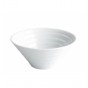 Bol cónico estriado apilable de porcelana Blanco Mía Ø 8.5X4 CM. 7.5 CL. B2341R (48 unidades)