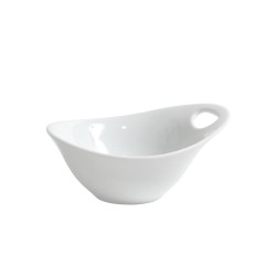 Bol apilable porcelana Blanco (asa con agujero) Perpignan 14cl. 12x10x5.5 cm. B4287R (6 unidades)