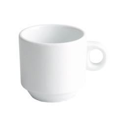 Taza de café capuccino apilable porcelana Blanco Iris 21cl. 7.5x7.5CM. B4102R (12 unidades)