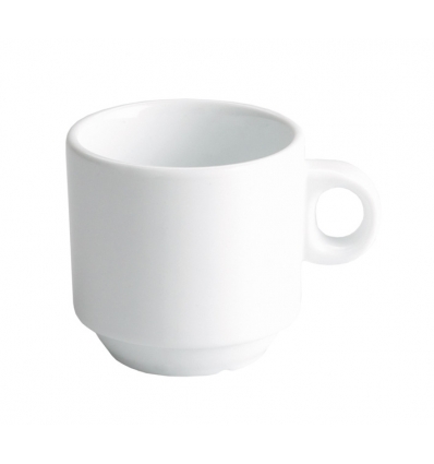 Taza de café capuccino apilable porcelana Blanco Iris 21cl. 7.5x7.5CM. B4102R (12 unidades)