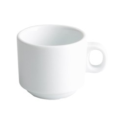 Taza de café cortado apilable porcelana Blanco Iris 12cl. 6.5x6cm. B4103R (12 unidades)