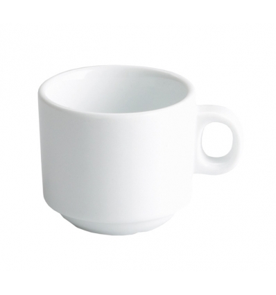 Taza de café cortado apilable porcelana Blanco Iris 12cl. 6.5x6cm. B4103R (12 unidades)