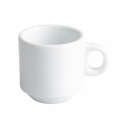 Taza de café moka apilable porcelana Blanco Iris 6cl. 5.5x5.5 cm. B4104R (48 unidades)