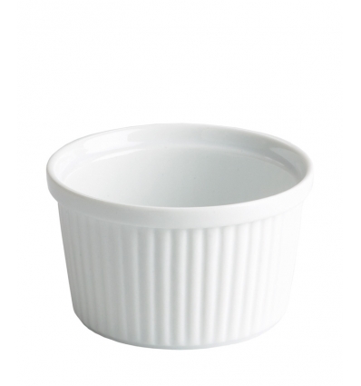 Ramequín apilable porcelana Blanco estriado Evos 8X4.5 CM.. B2036R RAMEQUIN (120 unidades)