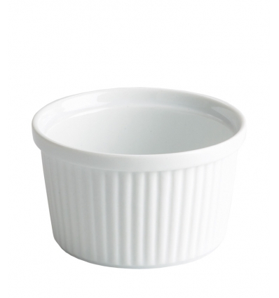 Ramequín apilable porcelana Blanco estriado Evos. 9X5 CM. B2037V RAMEQUIN (100 unidades)