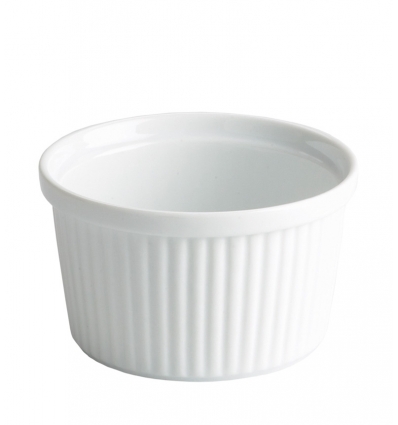 Ramequín apilable porcelana Blanco estriado Evos 10X5.5 CM.. B2038V RAMEQUIN (60 unidades)