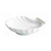 Plato degustación aperitivo con forma de concha (coquille) apilable porcelana Blanco 14X14X3.5 CM. B2058R (120 unidades)