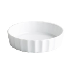 Plato degustación aperitivo con forma de molde de tarta porcelana Blanco Ø12X3.5CM. . B2135 (120 unidades)