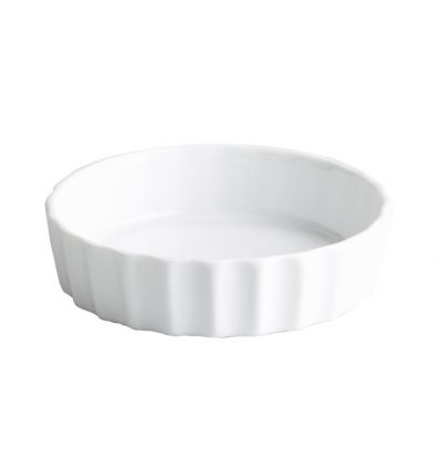 Plato degustación aperitivo con forma de molde de tarta porcelana Blanco Ø12X3.5CM. . B2135 (120 unidades)