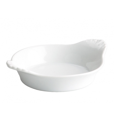 Plato para huevos con asa porcelana Blanco Septiembre 22X17X3.2 CM.. B2324 (48 unidades)