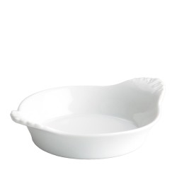 Plato para huevos con asa porcelana Blanco Septiembre 9X7X2.5 CM. B991V (120 unidades)