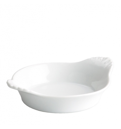 Plato para huevos con asa porcelana Blanco Septiembre 9X7X2.5 CM. B991V (120 unidades)